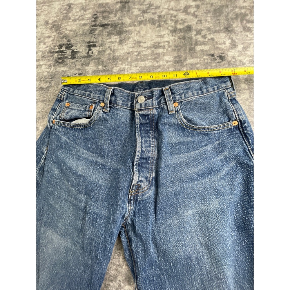Levi's Mens 34x36 501 '93 Straight Leg Jeans Blue Denim Premium Button Fly - Picture 6 of 15